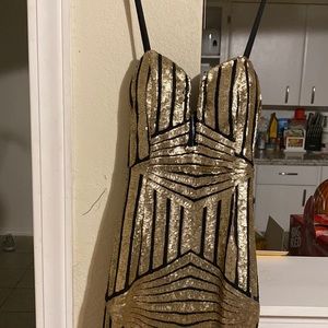 Black and gold sequins Dress size large